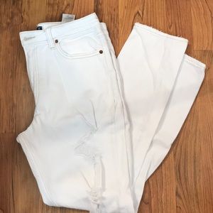 A&F White High Rise Denim Jeans